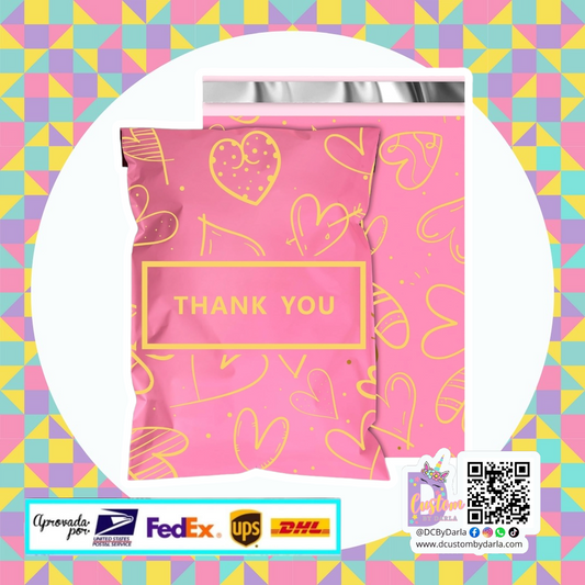 Girly Heart Pink 6x9in