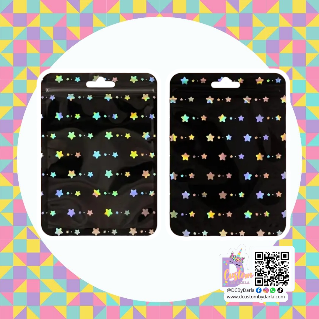 Ziplock black holo star 4x6in