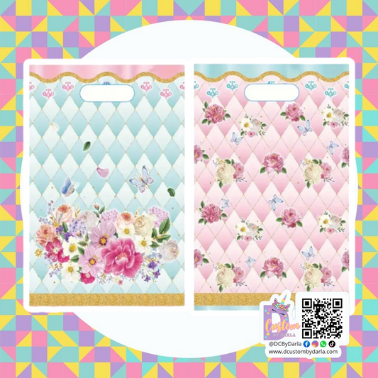 Vintage flowers 6x10in merch bags