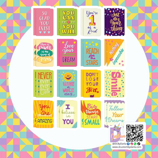 Mini libreta con mensajes positivos (1pc) (al azar)