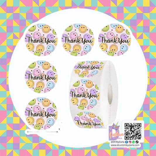 Happy face thank you 1in