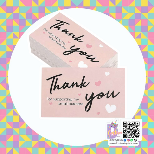 Love in pink thank you card