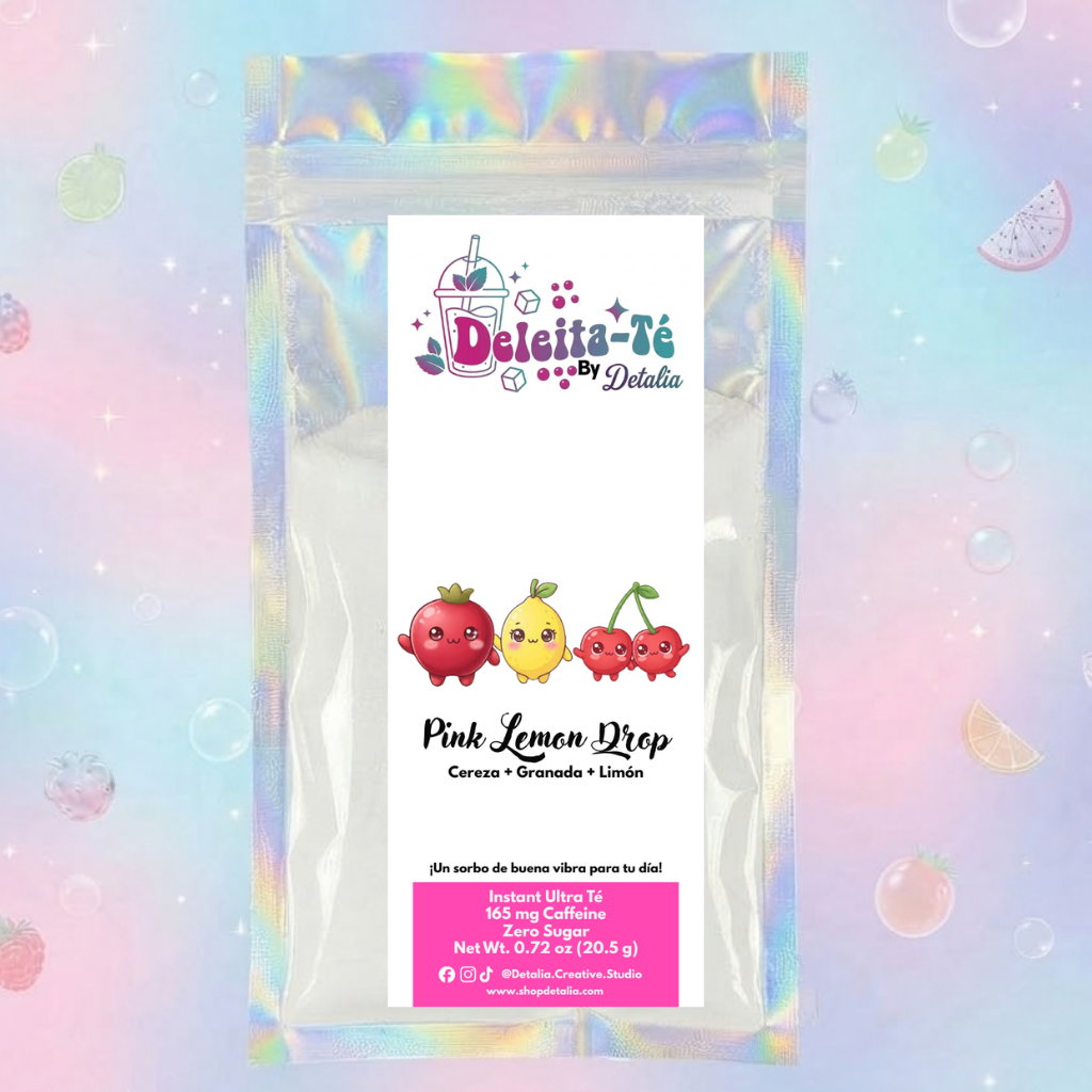 Pink Lemon Drop: Cereza + Granada + Limón (Porción individual) Instant Ultra Té – Deleita-Té By Detalia
