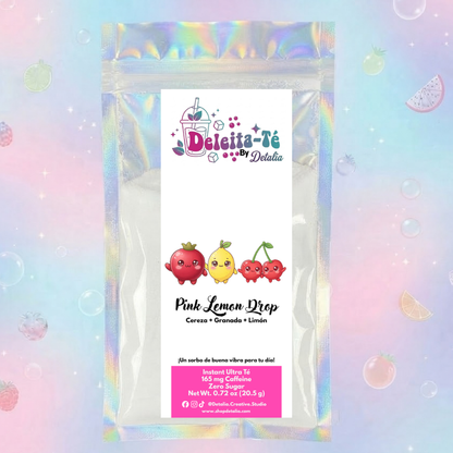Pink Lemon Drop: Cereza + Granada + Limón (Porción individual) Instant Ultra Té – Deleita-Té By Detalia