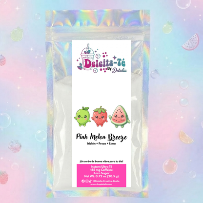 Pink Melon Breeze: Melón + Fresa + Lima (Porción individual) Instant Ultra Té – Deleita-Té By Detalia