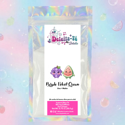 Purple Velvet Crown: Uva + Melón (Porción individual) Instant Ultra Té – Deleita-Té By Detalia