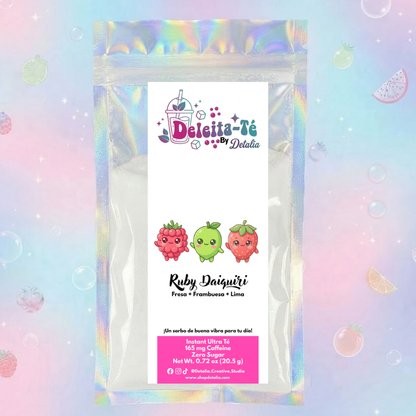 Ruby Daiquiri: Fresa + Frambuesa + Lima (Porción individual) Instant Ultra Té – Deleita-Té By Detalia