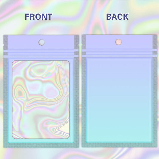 Blue and purple Ziplock holograficas 4x6in