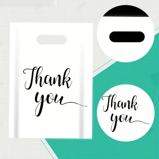 White black merchandise bag 12x15in