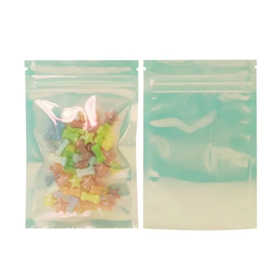 Green holo bolsitas con zipper 4x6in