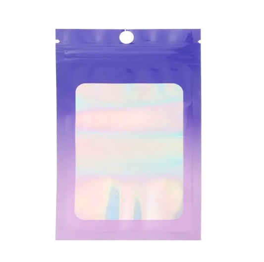 Purple and pink Ziplock holograficas 4x6in