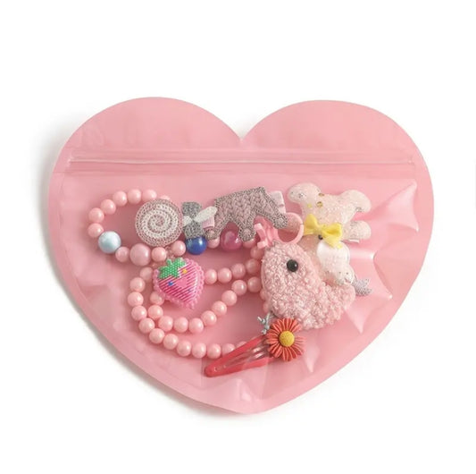 Corazon rosado Ziplock 5x6in