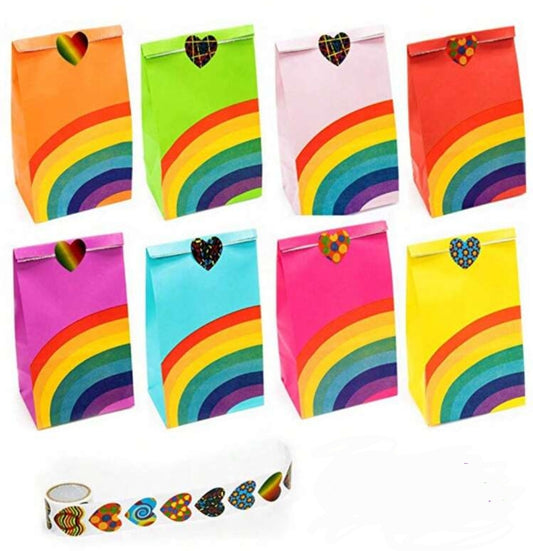 Neon raonbow set 8.7x4.8x3.1in (paq. de 8 bolsas + 8 stickers)