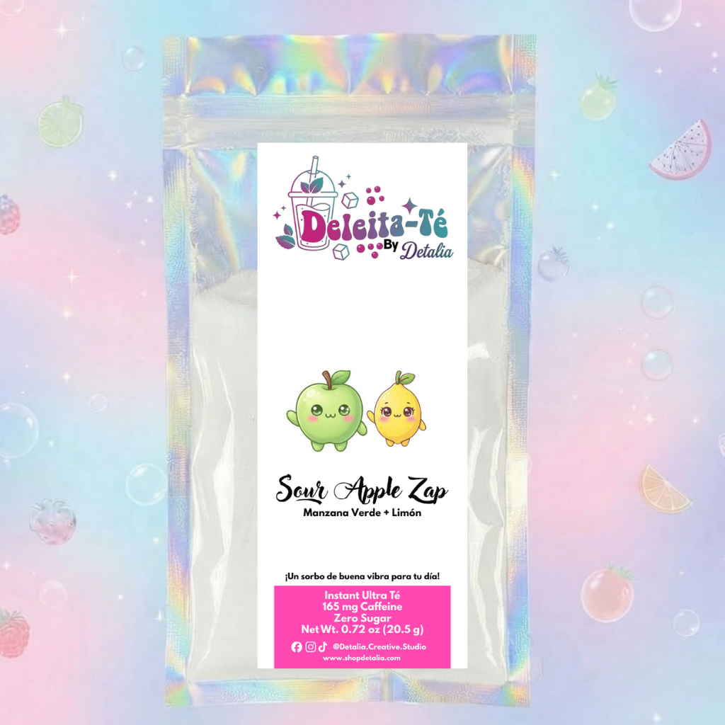 Sour Apple Zap: Manzana Verde + Limón (Porción individual) Instant Ultra Té – Deleita-Té By Detalia