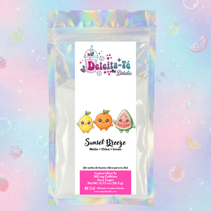 Sunset Breeze: Melón + China + Limón (Porción individual) Instant Ultra Té – Deleita-Té By Detalia