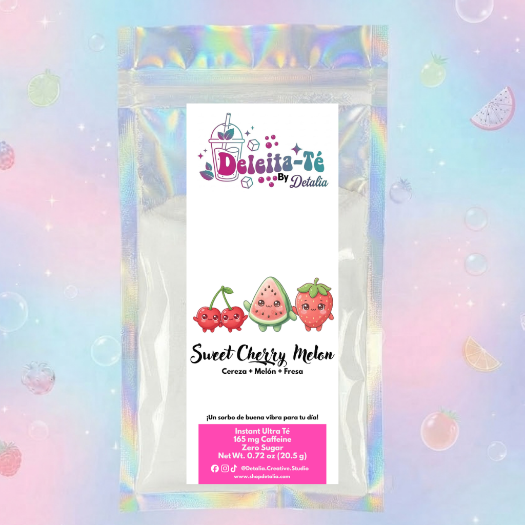 Sweet Cherry Melon: Cereza + Melón + Fresa (Porción individual) Instant Ultra Té – Deleita-Té By Detalia