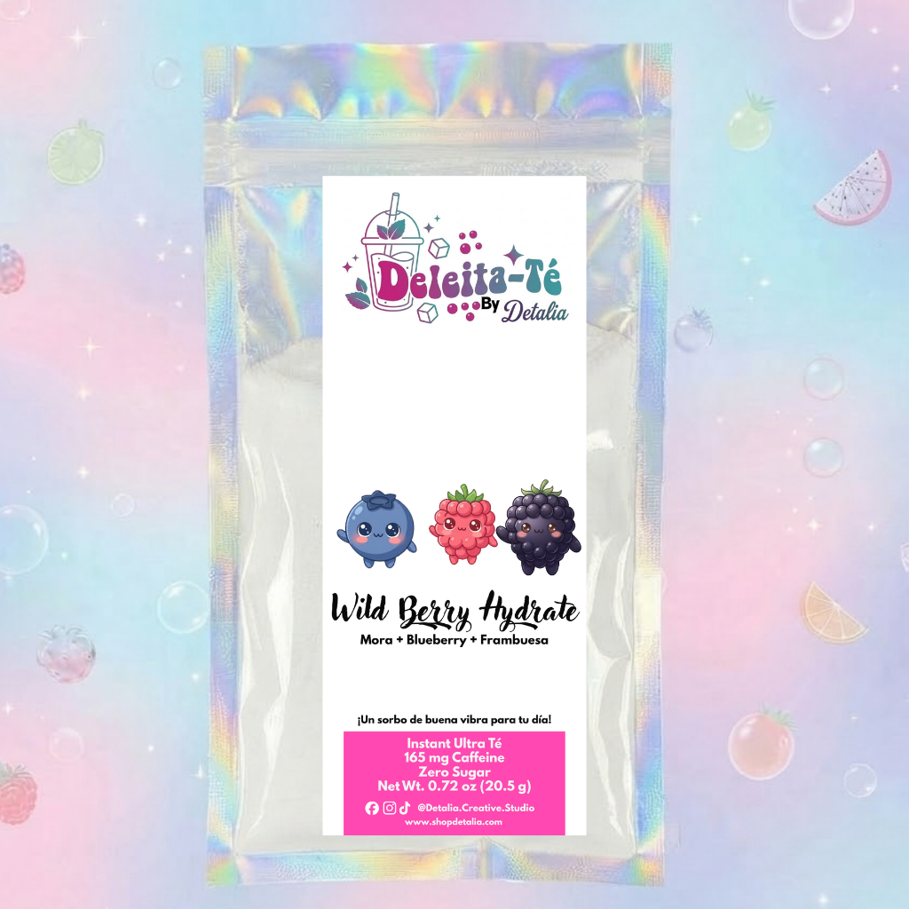 Wild Berry Hydrate: Mora + Blueberry + Frambuesa (Porción individual) Instant Ultra Té – Deleita-Té By Detalia