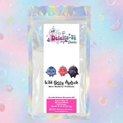 Wild Berry Hydrate: Mora + Blueberry + Frambuesa (Porción individual) Instant Ultra Té – Deleita-Té By Detalia