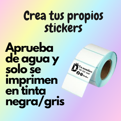Custom Waterproof Stickers (Varios colores a escoger, solo se imprimen en negro/gris)