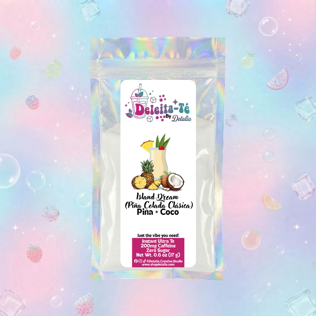 Island Dream (Piña Colada): Piña + Coco (Porción individual) Instant Ultra Té – Deleita-Té By Detalia