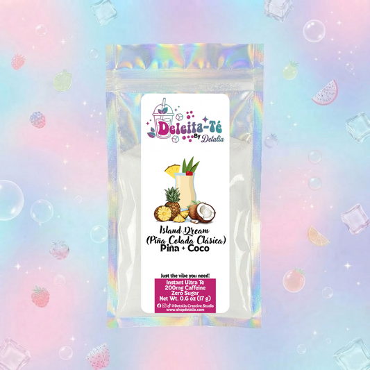 Island Dream (Piña Colada): Piña + Coco (Porción individual) Instant Ultra Té – Deleita-Té By Detalia