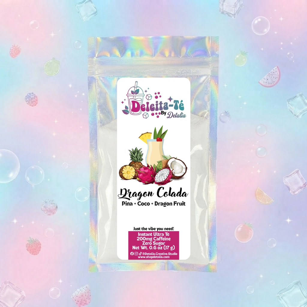Dragon Colada: Piña + Coco + Dragon Fruit (Porción individual) Instant Ultra Té – Deleita-Té By Detalia