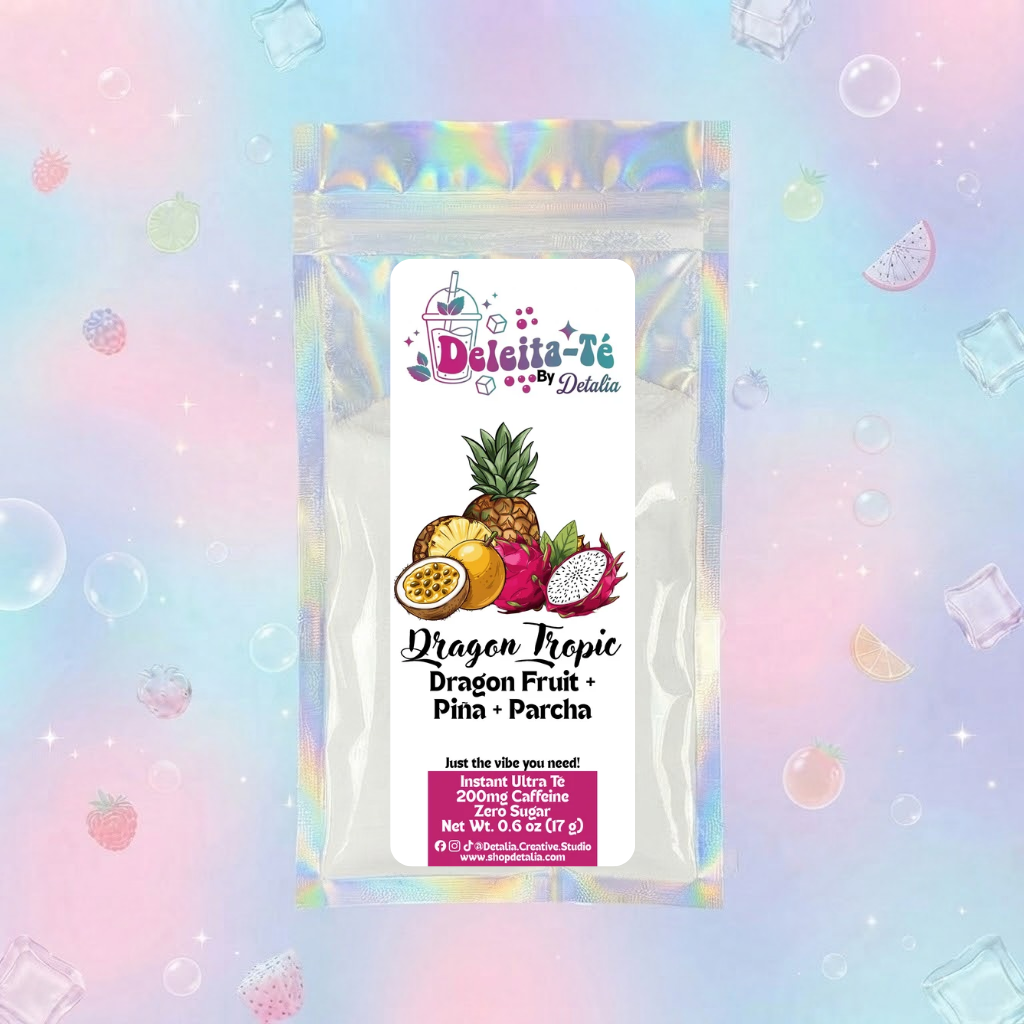 Dragon Tropic: Dragon Fruit + Piña + Parcha (Porción individual) Instant Ultra Té – Deleita-Té By Detalia