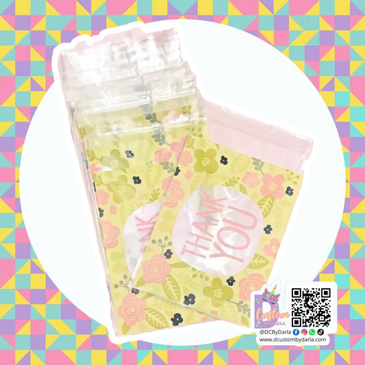 Thank you floral cellophane 4x5in