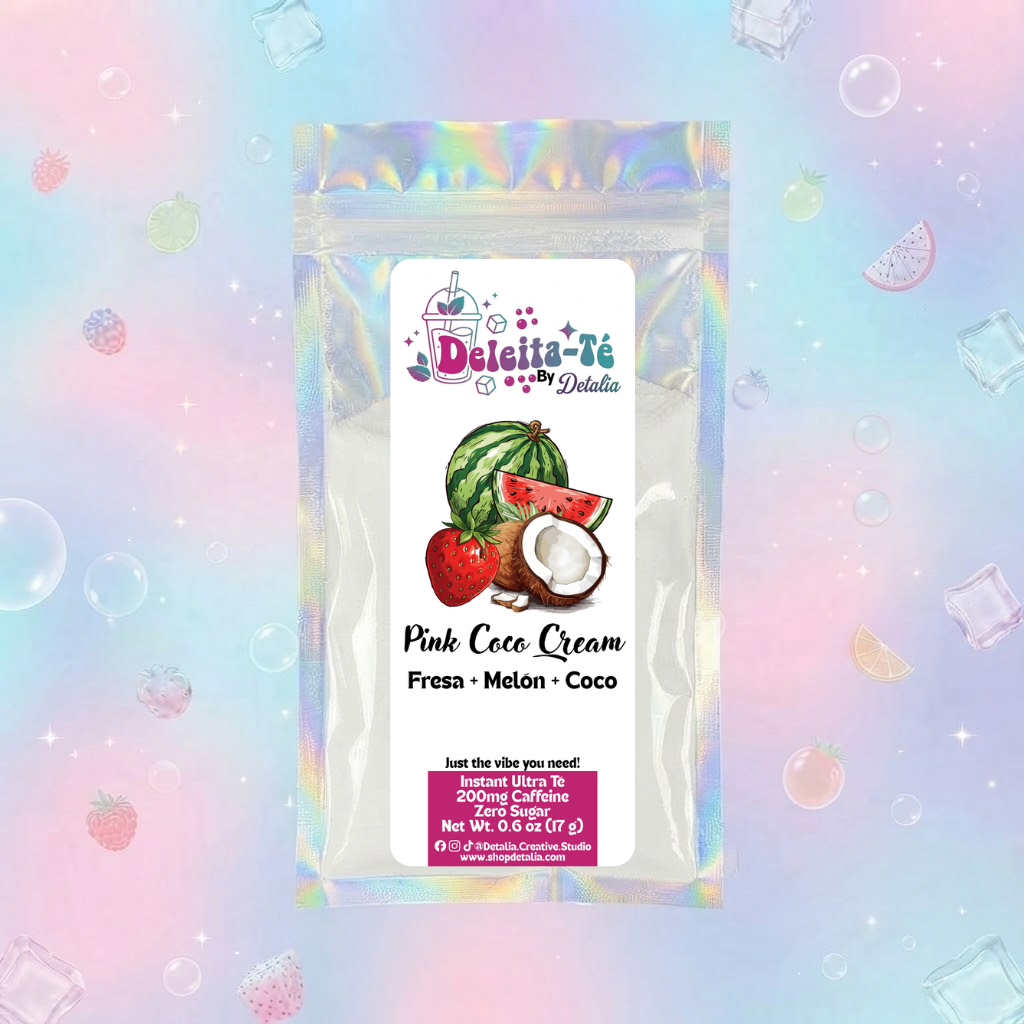 Pink Coco Cream: Fresa + Melón + Coco (Porción individual) Instant Ultra Té – Deleita-Té By Detalia