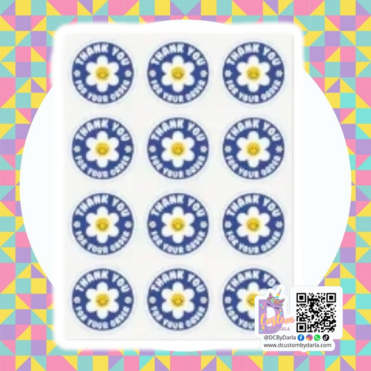 Blue Daisy 1.5in sticker (12pcs)