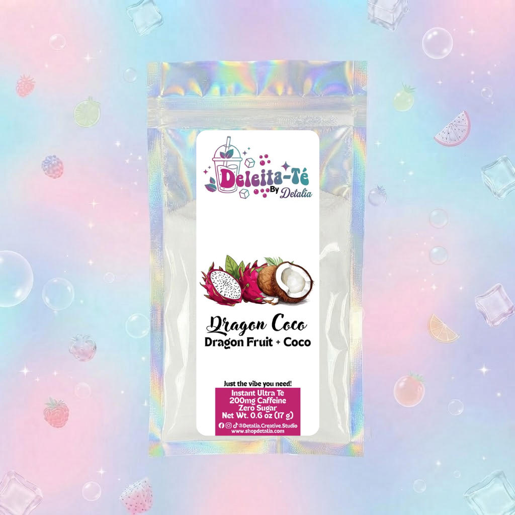 Dragon Coco: Dragon Fruit + Coco (Porción individual) Instant Ultra Té – Deleita-Té By Detalia
