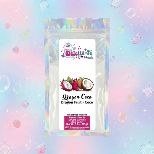 Dragon Coco: Dragon Fruit + Coco (Porción individual) Instant Ultra Té – Deleita-Té By Detalia