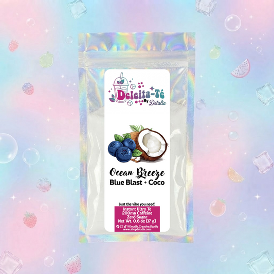 Ocean Breeze: Blue Blast + Coco (Porción individual) Instant Ultra Té – Deleita-Té By Detalia