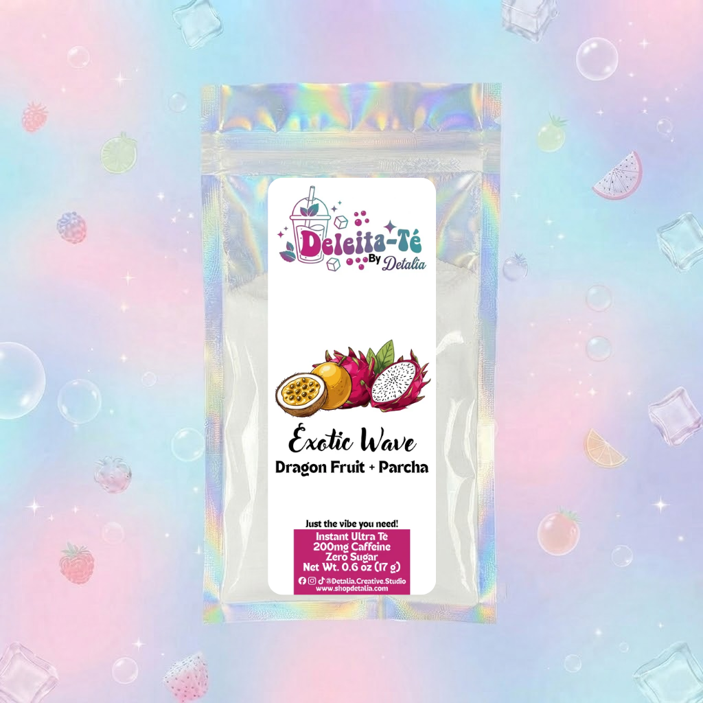 Exotic Wave: Dragon Fruit + Parcha (Porción individual) Instant Ultra Té – Deleita-Té By Detalia