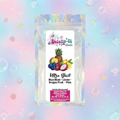 Ultra Blast: Blue Blast + Dragon Fruit + Limón + Piña (Porción individual) Instant Ultra Té – Deleita-Té By Detalia