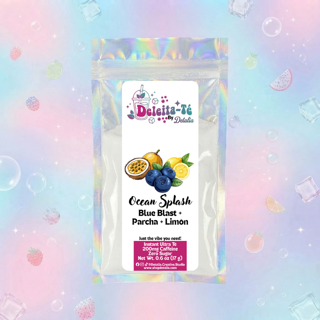 Ocean Splash: Blue Blast + Parcha + Limón (Porción individual) Instant Ultra Té – Deleita-Té By Detalia