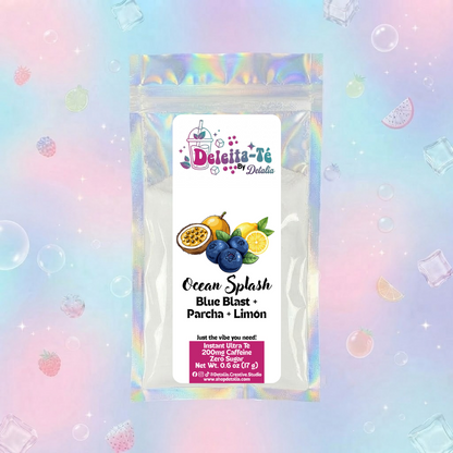 Ocean Splash: Blue Blast + Parcha + Limón (Porción individual) Instant Ultra Té – Deleita-Té By Detalia