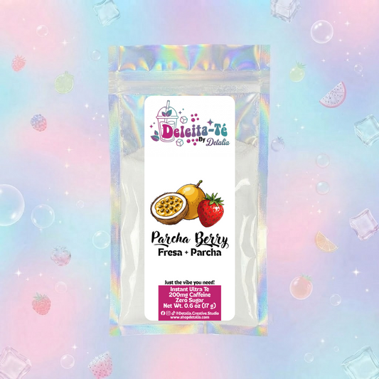 Parcha Berry: Fresa + Parcha (Porción individual) Instant Ultra Té – Deleita-Té By Detalia