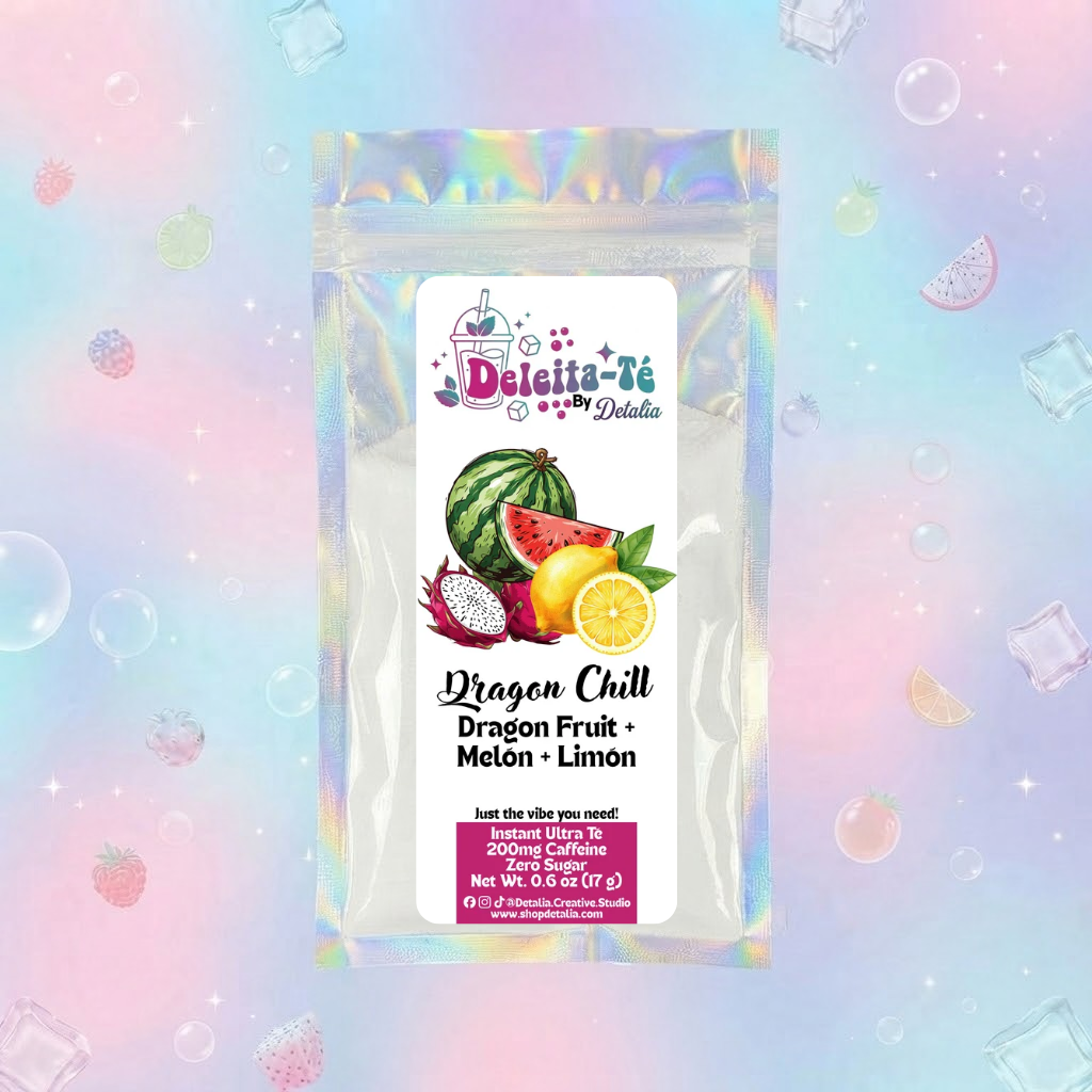 Dragon Chill: Dragon Fruit + Melón + Limón (Porción individual) Instant Ultra Té – Deleita-Té By Detalia