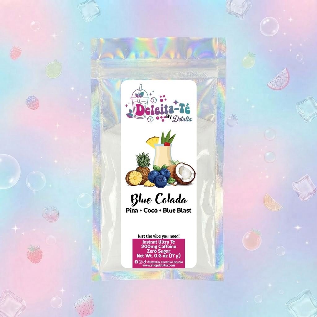Blue Colada: Piña + Coco + Blue Blast (Porción individual) Instant Ultra Té – Deleita-Té By Detalia