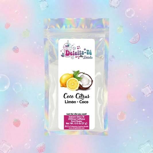 Coco Citrus: Limón + Coco (Porción individual) Instant Ultra Té – Deleita-Té By Detalia