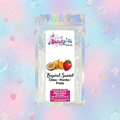 Tropical Sunset: China + Parcha + Fresa (Porción individual) Instant Ultra Té – Deleita-Té By Detalia