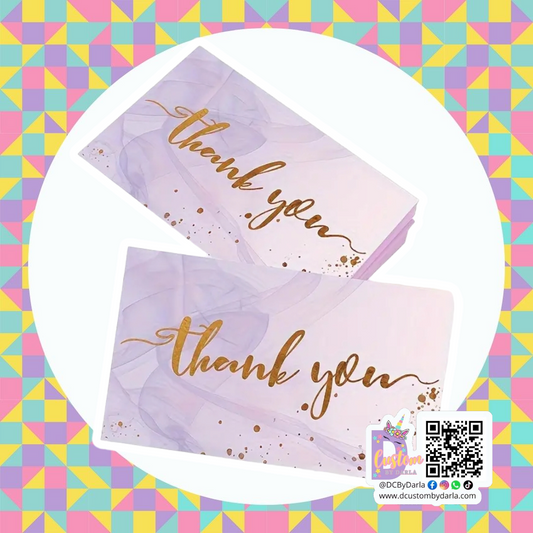 Purple marbel thank you card