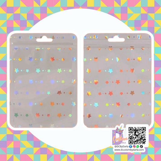 Ziplock white holo star 4x6in