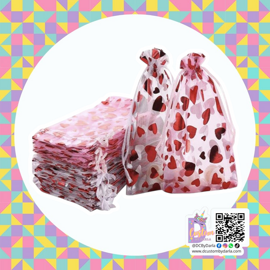 Corazon organza 4x6in