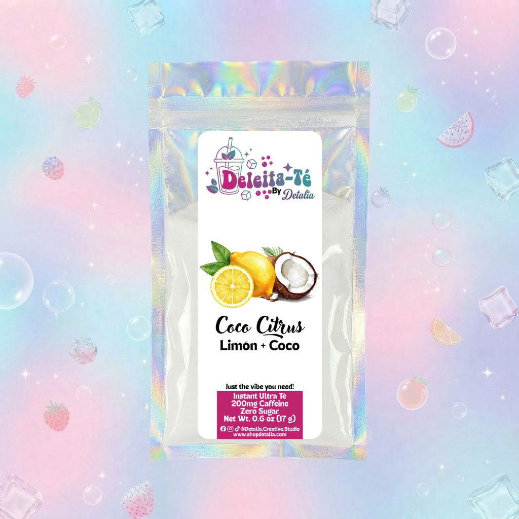 Coco Citrus: Limón + Coco (Porción individual) Instant Ultra Té – Deleita-Té By Detalia