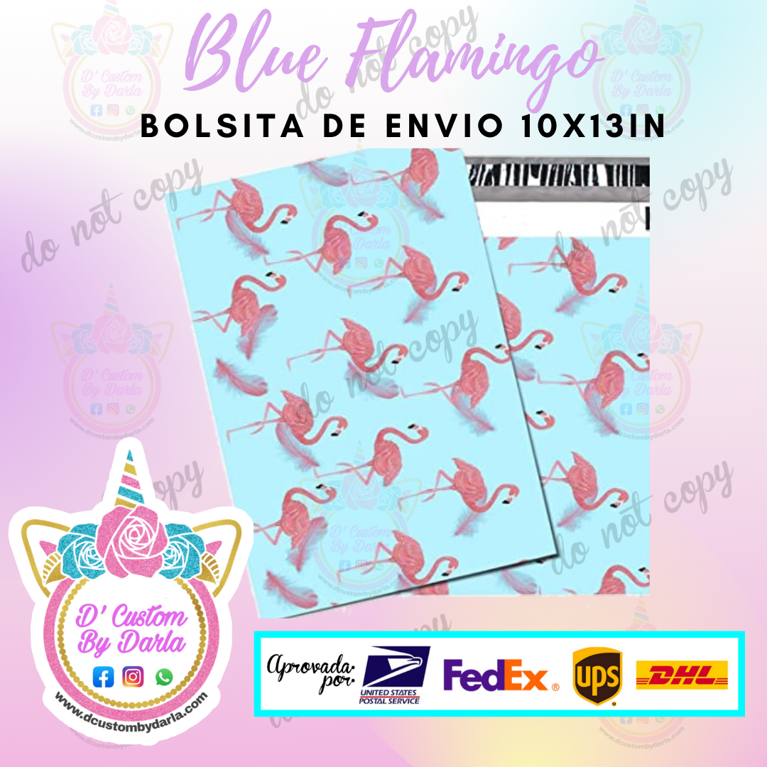 Blue Flamingo 10x13in