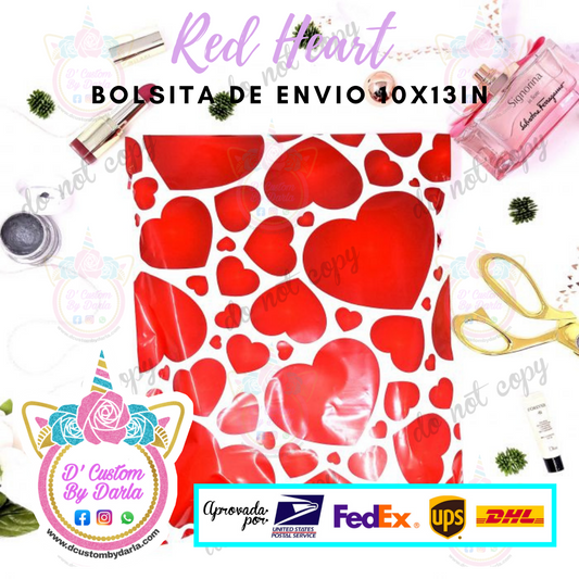 Red hearts 10x13in