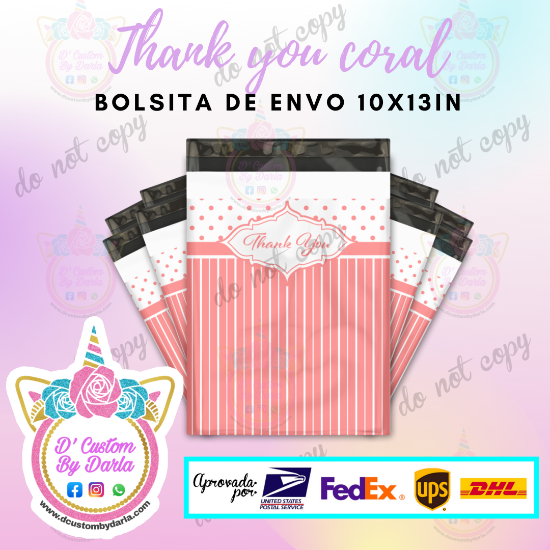 Thank You Coral 10x13in
