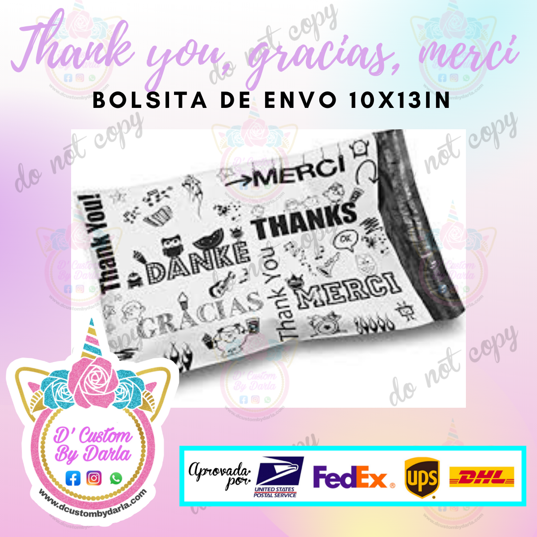 Thank you, gracias , merci 10x13in